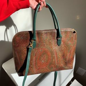 Etro Bordeaux paisley print dome shaped bag